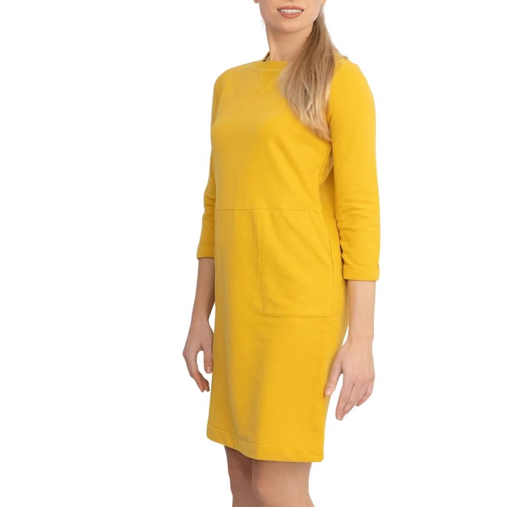 Boden Hanna Sweatshirt Dress, Yellow, Women's Size 6 Long - Picture 2 of 10